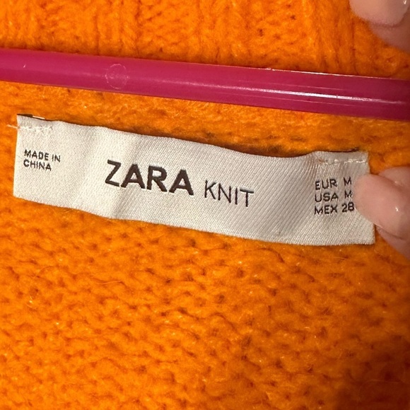 Zara Orange Oversized Wool/Alpaca/Acrylic/Nylon Size Medium Academia Clueless - Picture 3 of 6